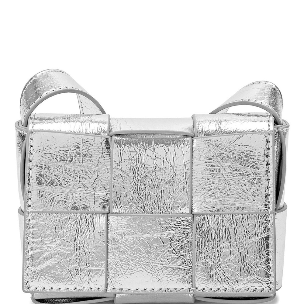 Elegant Silver Textured Crossbody Bag